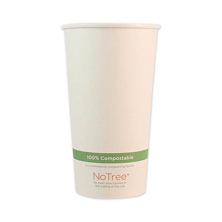 WORLD CENTRIC NoTree Paper Hot Cups, 20 oz, Natural, PK1000 CUSU20
